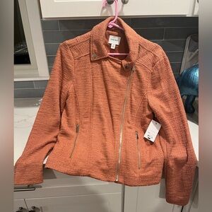 Jacket Texture Knit Moto (Must Add to a Bundle Amounting to a Minimum of $20)